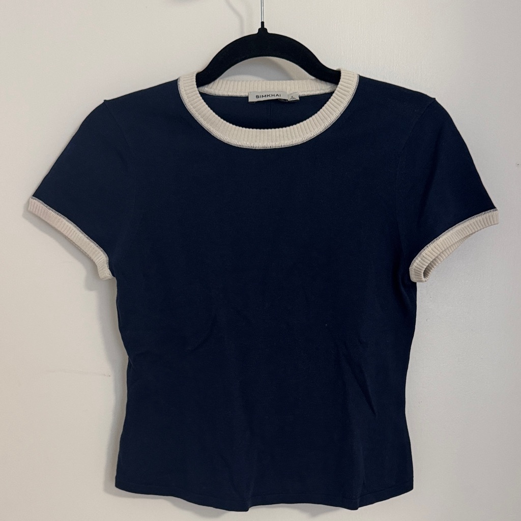Simkhai Navy Tee With White Trim